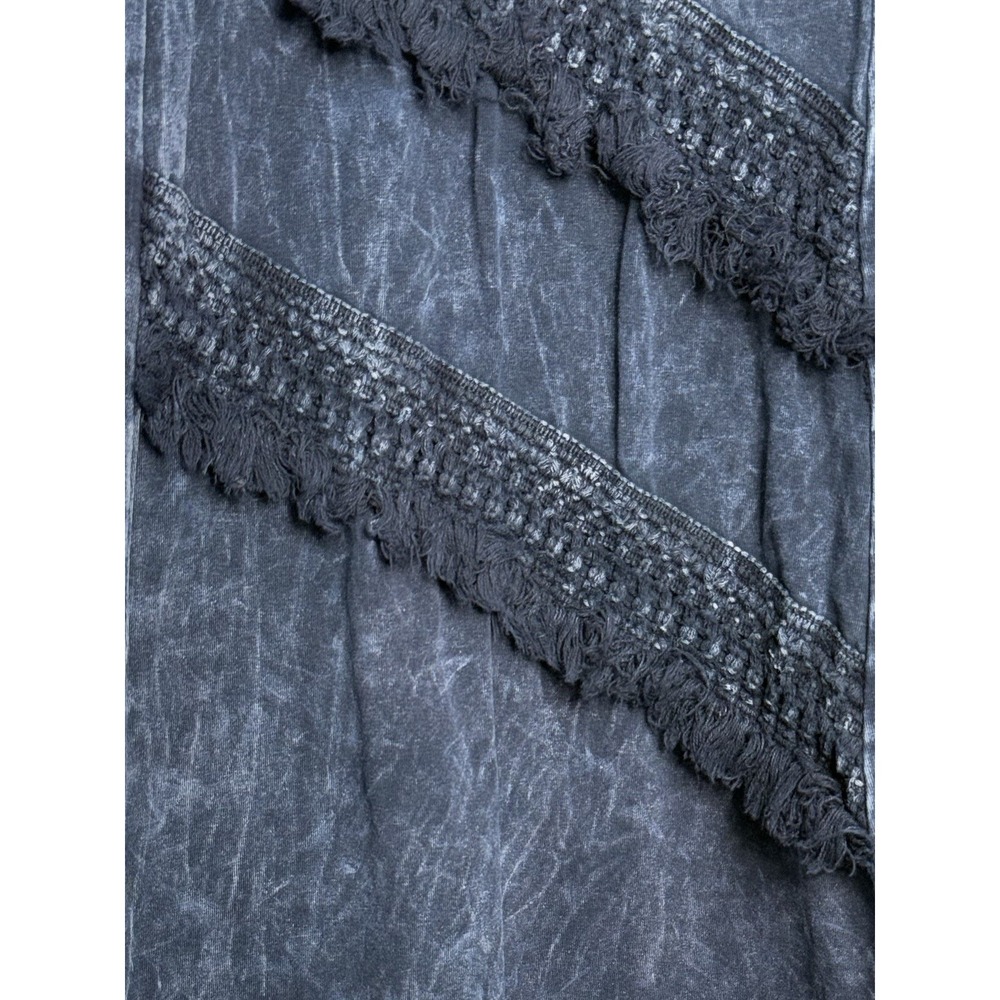 Rustic Rack Women 2x Washed Bell Bottom Flare w/fringe Light denim Festival BOHO - Picture 3 of 12